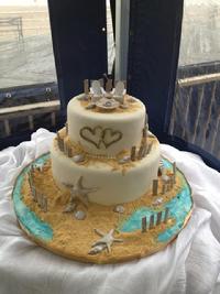 beach wedding cake