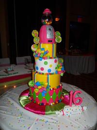 candyland sweet sixteen cake